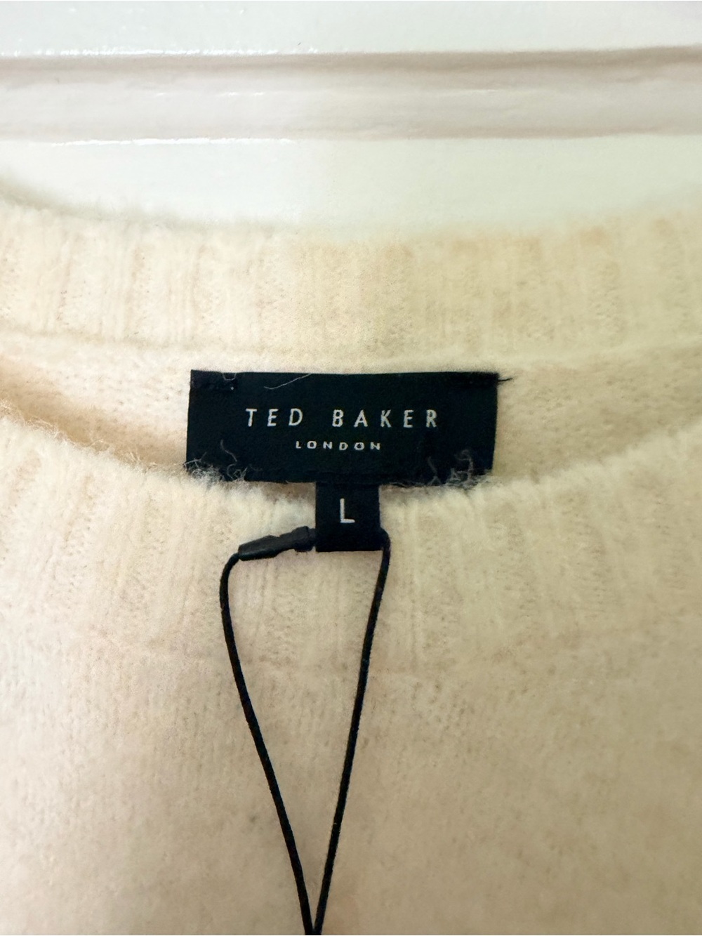 Ted Baker Cream Crewneck Sweater with Pink and Purple Floral Intarsia - Picture 5 of 10